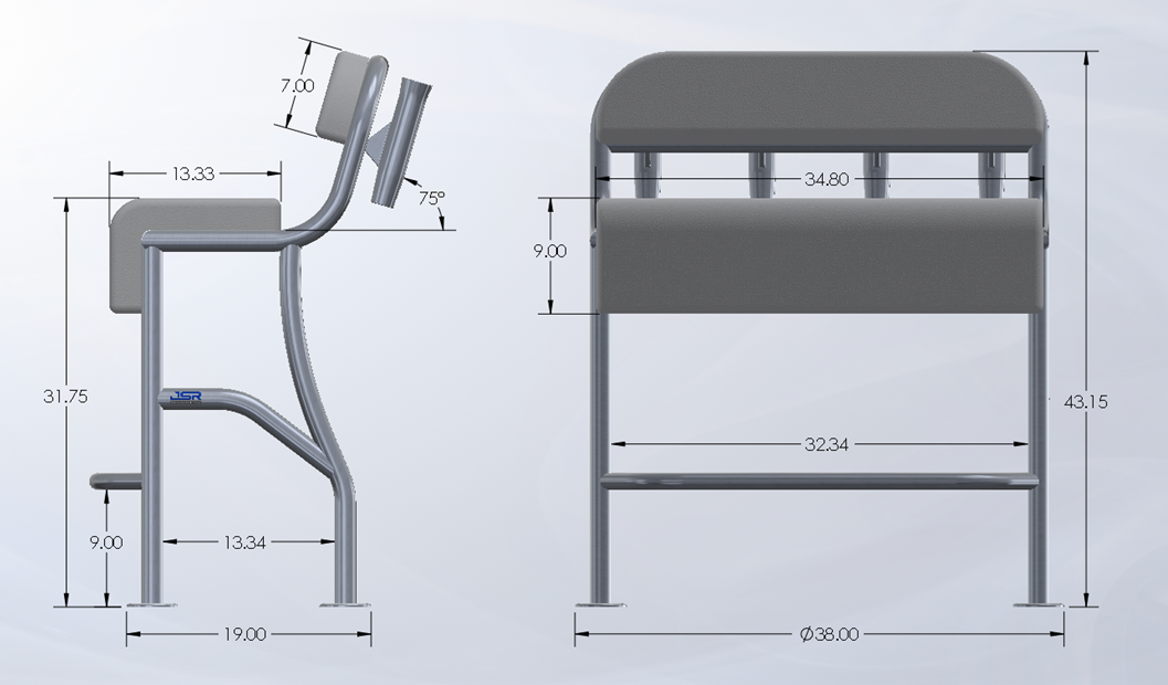 JSRW Leaning Post - Fixed Backrest